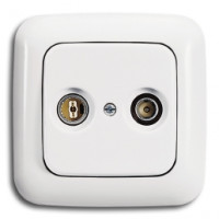 ABB Телевизионная розетка, цвет - белый, серия Reflex