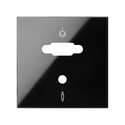 Simon 10000091-138 Накладка розетки VGA + Mini-Jack цвета черный глянец S100