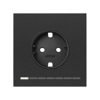 Simon 10024108-238 Накладка моноблок розетки Simon iO Schuko цвета черный матовый S100
