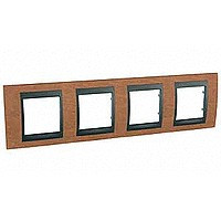 MGU66.008.2M2 - UNICA TOP РАМКА 4-постовая, горизонтальная, ГРАФИТ/ВИШНЯ