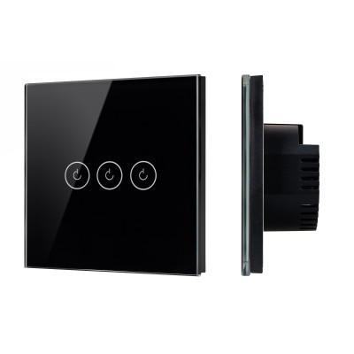 050046 - Выключатель сенсорный SWT-OMALI-S03-ZB-BK (250V, 10A, Zigbee) (Arlight, Стекло)