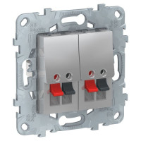 АУДИОрозетка двойная, алюминий