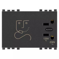 Vimar Розетка для электробритв с разделительным тр-ром, серая, 19290