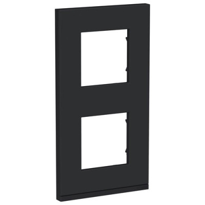 PURE рамка 2-поста, вертикальная, КАУЧУК/антрацит