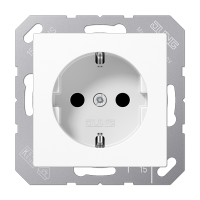 Штепсельная розетка SCHUKO 16А / 250В, пружинные зажимы; дюропласт; белый; A500, A1520WW