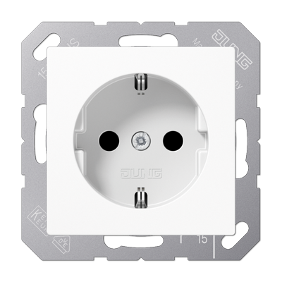 Штепсельная розетка SCHUKO 16А / 250В, пружинные зажимы; дюропласт; белый; A500, A1520WW