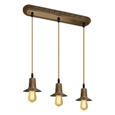 FD1076SPB Fede MILANO Светильник потолочный подвесной c тремя лампами без ретро-ламп MILANO, Bright Patina