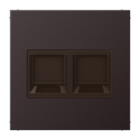 Плата (фиксация защёлкиванием) с полем для надписи для двух модулей; металл; дарк, AL1969-2WED