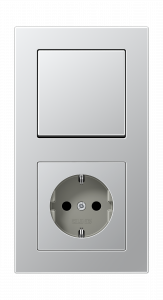 Jung Блок: Выключатель 1-клавишный с розеткой 2к+з,  серия A 550