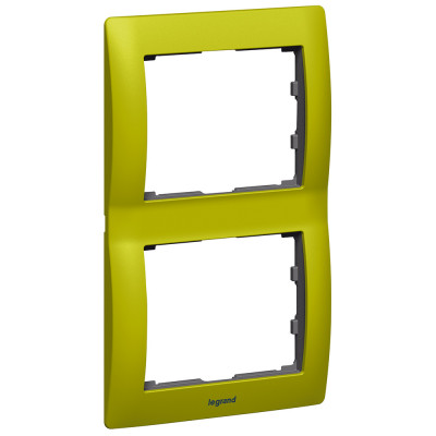 Legrand Рамка - Galea Life - 2 поста - вертикальный монтаж - металлическая - Magic Green, 771926