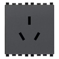 Vimar Розетка SICURY 2P+T 16A китайский стандарт, серая, 20254