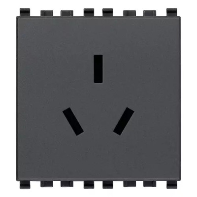 Vimar Розетка SICURY 2P+T 16A китайский стандарт, серая, 20254