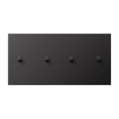 Центральная плата, 2 поста, для горизонтальной установки, тумблеры 2+2,цилиндр; металлическое исполнение; Dark; серия LS, AL12-250DR01