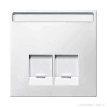 SD Накладка для комп./тлф. розетки 2хRJ45 UTP/FTP, полярно-бел.