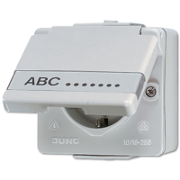 Штепсельная розетка SCHUKO для накладного монтажа 16A 250V ~ с полем для надписи, 620NAW