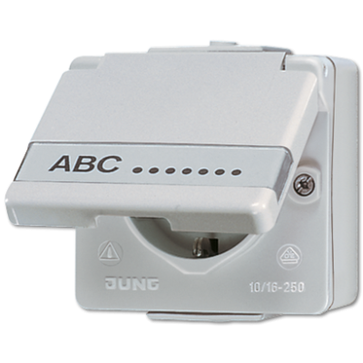 Штепсельная розетка SCHUKO для накладного монтажа 16A 250V ~ с полем для надписи, 620NAW