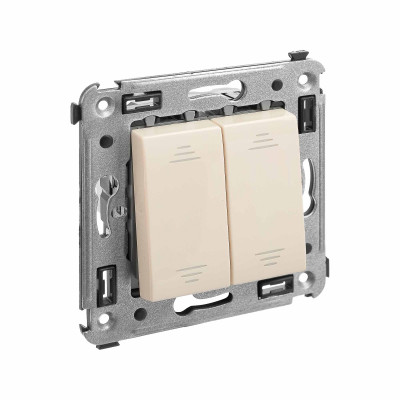 4405124 - ДКС Перекрестный переключатель двухклавишный в стену, "Avanti", "Ванильная дымка"