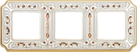 FD01353OPCL Fede Siena Crystal De Luxe Palace Рамка 3-ная, Gold White Patina