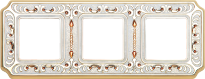 FD01353OPCL Fede Siena Crystal De Luxe Palace Рамка 3-ная, Gold White Patina