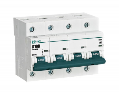 DEKraft Автоматический выключатель 4Р 100А х-ка D ВА-201 10кА