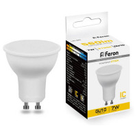 Лампа светодиодная, 80LED (7W) 230V GU10 2700K MR16, LB-26, Feron 25289