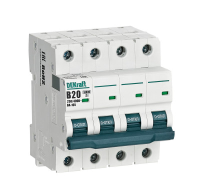 DEKraft Автоматический выключатель ВА105-4P-020A-B