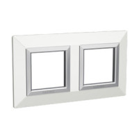 4400854 - ДКС Рамка из металла, "Avanti", белая, 2 поста