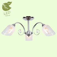 LUSSOLE APACHE Люстра потолочная, цвет основания - хром, плафон - стекло (цвет - прозрачный), 3x6W E14, GRLSP-8091