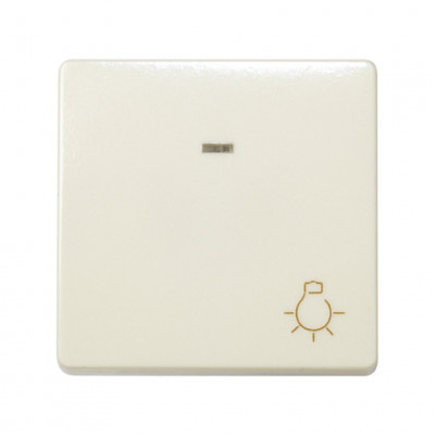 Simon S27 Кнопка с симв. "свет" с подсветкой 10А 250В~, сл.кость, 27161-62