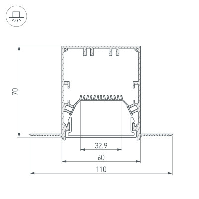 Профиль SL-LINIA55-FANTOM-2000 ANOD (Arlight, Алюминий), 027161