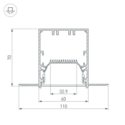 Профиль SL-LINIA55-FANTOM-2000 ANOD (Arlight, Алюминий), 027161