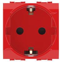 ДКС Электрическая розетка, с заземлением, со шторками, красная, 2 мод., 76482R