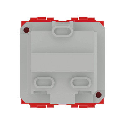ДКС Электрическая розетка, с заземлением, со шторками, красная, 2 мод., 76482R