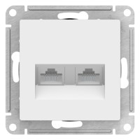 ATN000185 - ATLASDESIGN РОЗЕТКА двойная компьютерная RJ45+RJ45 кат. 5e, механизм, БЕЛЫЙ, Systeme Electric