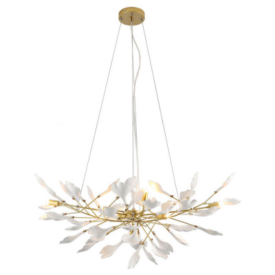 LUSSOLE Fayette Люстры подвесные, цвет основания - матовое золото, плафон - керамика (цвет - белый), 7x40W G9, LSP-8549