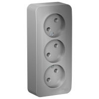 BLANCA О/У РОЗЕТКА 3-ая без заземления без штор. ИЗОЛ.ПЛ., 16А, 250В,АЛЮМИНИЙ BLANCA О/У РОЗЕТКА 3-ая без заземления без штор. ИЗОЛ.ПЛ., 16А, 250В,АЛЮМИНИЙ