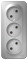 BLANCA О/У РОЗЕТКА 3-ая без заземления без штор. ИЗОЛ.ПЛ., 16А, 250В,АЛЮМИНИЙ