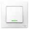 BLANCA С/У 1-клавишный ВЫКЛЮЧАТЕЛЬ (cх.1) с подсветкой, 10А, 250B, БЕЛЫЙ