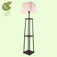 LUSSOLE WRANGELL Торшер, цвет основания - черный, плафон - ткань (цвет - бежевый), 1x10W E27, GRLSP-0523