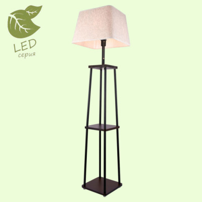 LUSSOLE WRANGELL Торшер, цвет основания - черный, плафон - ткань (цвет - бежевый), 1x10W E27, GRLSP-0523