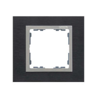 Simon S82N Рамка 1-ная, сталь матовая чёрная - алюминий (металл), 82917-38