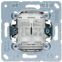 Балансирный выключатель 10 A/ 250 B, двухклавишный, клавиши самовозвратные, пружинные зажимы; не подходит к клавишам серии EP; универсальные встраиваемые механизмы, 505TU