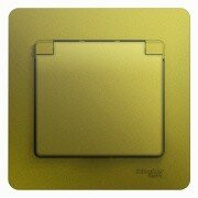 РОЗЕТКА с заземлением  со шторками с крышкой,IP20,16А,250В, в сборе,ФИСТАШКОВЫЙ