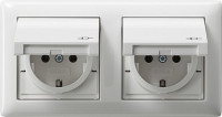 115803 Gira Двойная розетка с крышкой. уплотнителем и рамкой