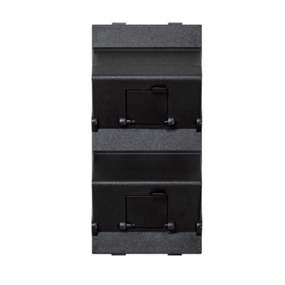 Simon SConnect Плата наклонная со шторками на 2 мод. MD (RJ45, оптоволокно), CIMA-модуль 52x108мм, графит, S80B-14