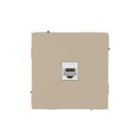 DKC KANT Компьютерная розетка RJ-45 без шторки, кат.5е одинарная, ванильный марципан, 7015663