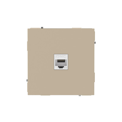 DKC KANT Компьютерная розетка RJ-45 без шторки, кат.5е одинарная, ванильный марципан, 7015663