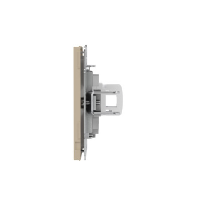 DKC KANT Компьютерная розетка RJ-45 без шторки, кат.5е одинарная, ванильный марципан, 7015663