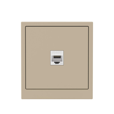 DKC KANT Компьютерная розетка RJ-45 без шторки, кат.5е одинарная, ванильный марципан, 7015663