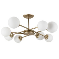 Arte Lamp MARCO, Люстра, цвет арматуры - МАТОВОЕ ЗОЛОТО, цвет плафона/декора - БЕЛЫЙ, 8х60W E14, A2703PL-8SG